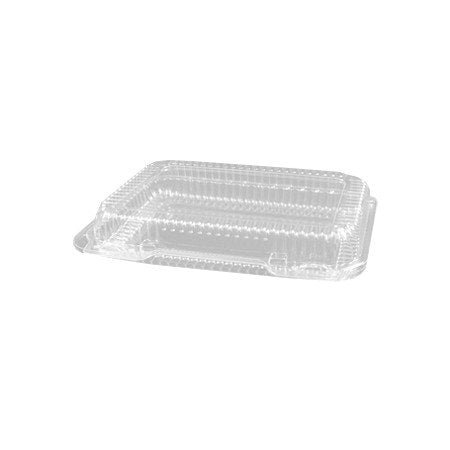 Detroit Forming LBH-661 Clear OPS Plastic Square Hinged Locking Lid Food Container 9 x 7 x 2 Inches | 350/Case