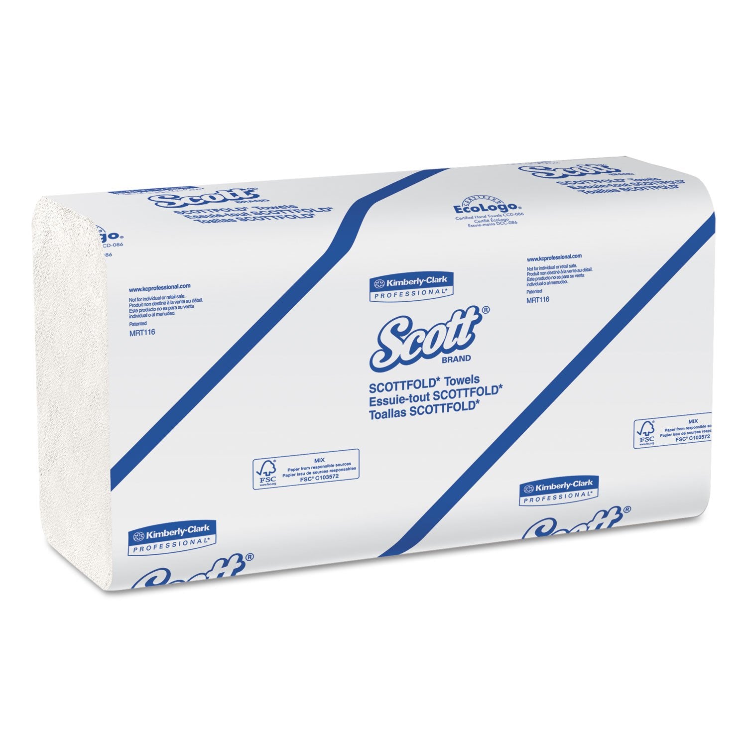 Scottfold M Towels, 8-1/8 x 12-1/2, White, 175 Towels/Pack, 25 Packs/CT