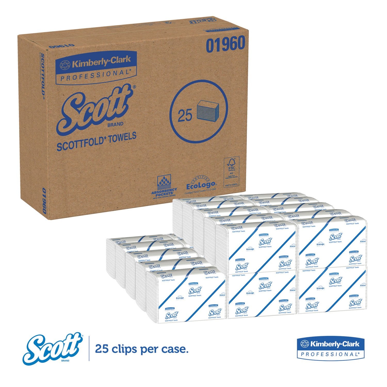 Scottfold M Towels, 8-1/8 x 12-1/2, White, 175 Towels/Pack, 25 Packs/CT view 3