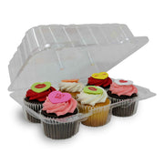 Detroit Forming LBH6656 - 6 Count Deep Clear Hinged Cupcake/Muffin Container - 350 per case
