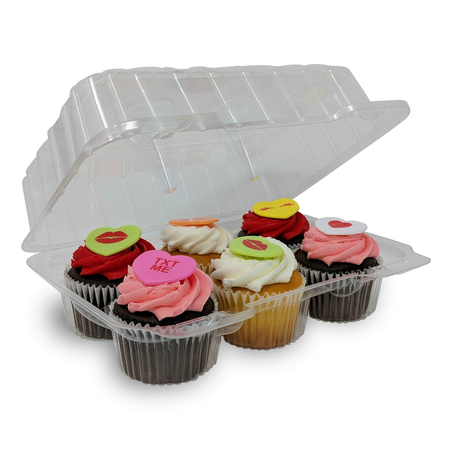Detroit Forming LBH6656 - 6 Count Deep Clear Hinged Cupcake/Muffin Container - 350 per case