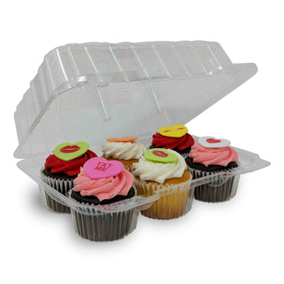 Detroit Forming LBH6656 - 6 Count Deep Clear Hinged Cupcake/Muffin Container - 350 per case