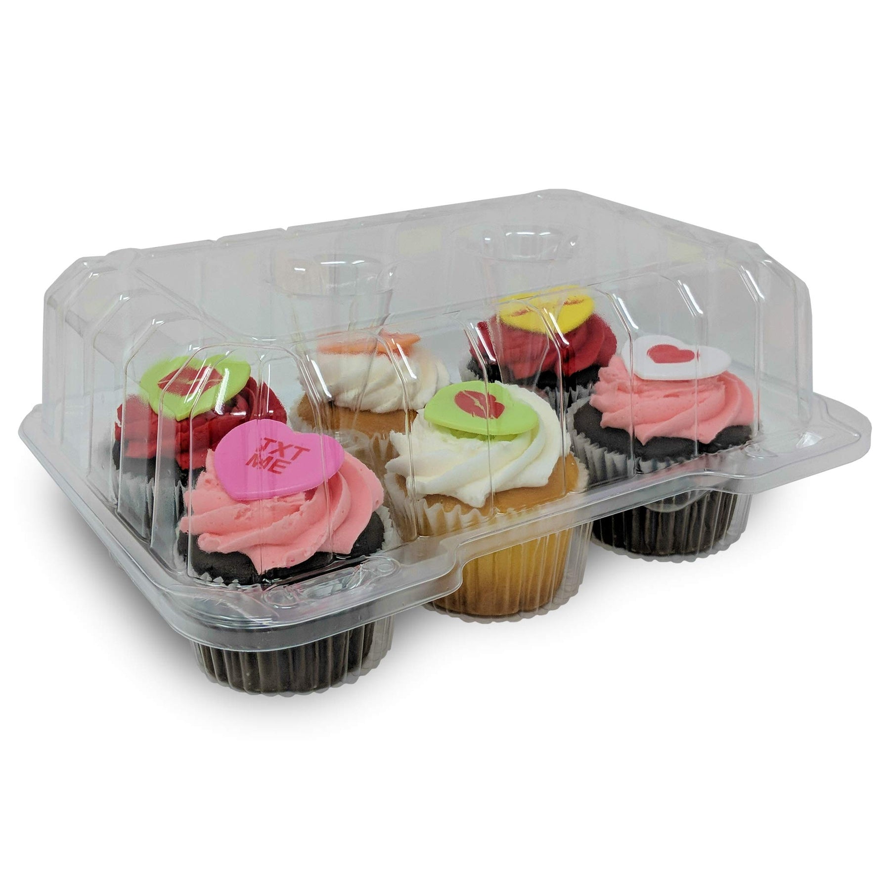 Detroit Forming LBH6656 - 6 Count Deep Clear Hinged Cupcake/Muffin Container - 350 per case view 2
