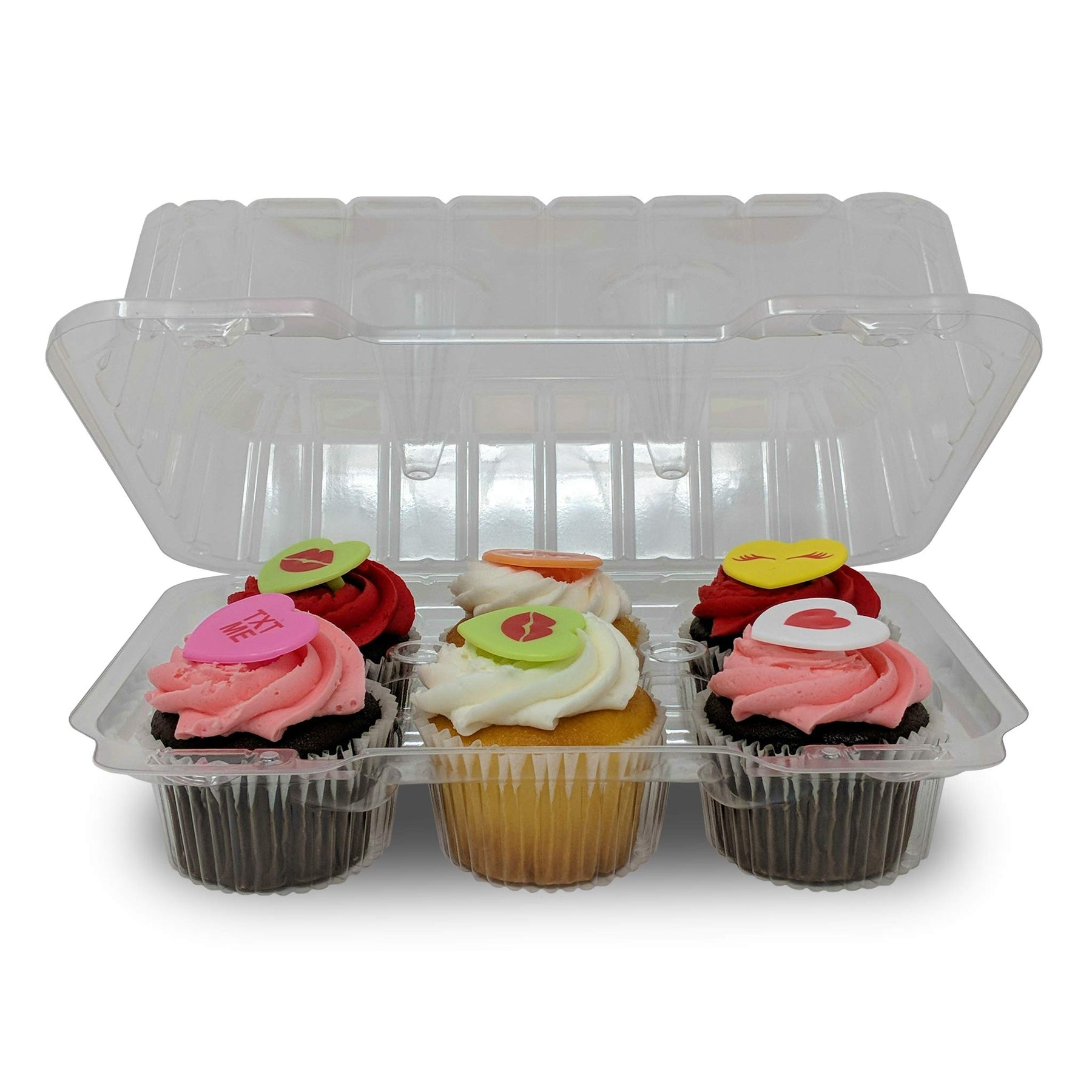 Detroit Forming LBH6656 - 6 Count Deep Clear Hinged Cupcake/Muffin Container - 350 per case view 3