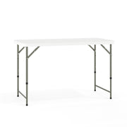 Flash Furniture 4-Foot Bi-Fold Granite White Plastic Folding Table