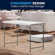 Flash Furniture 4-Foot Bi-Fold Granite White Plastic Folding Table view 3