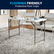 Flash Furniture 4-Foot Bi-Fold Granite White Plastic Folding Table view 6