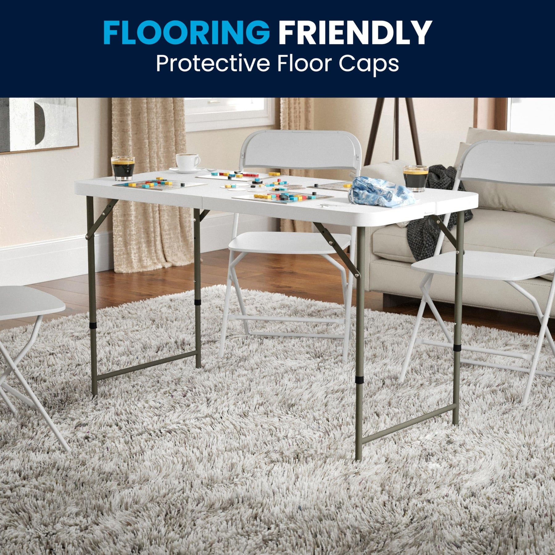 Flash Furniture 4-Foot Bi-Fold Granite White Plastic Folding Table view 6