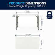 Flash Furniture 4-Foot Bi-Fold Granite White Plastic Folding Table view 9
