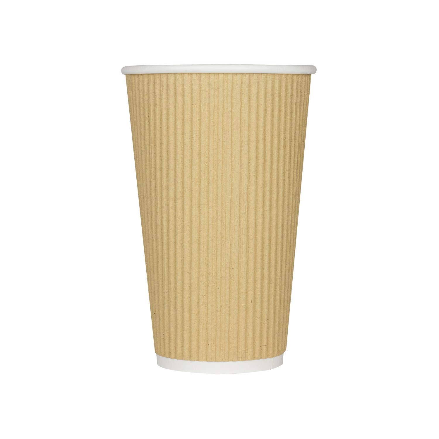Karat 16oz Ripple Insulated Coffee Hot Cups [500 Count] Kraft Double Poly Lined Paper Hot Cup - Ideal for Hot Beverages, 90mm (C-KRC516)