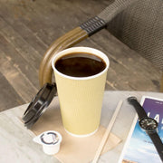 Karat 16oz Ripple Insulated Coffee Hot Cups [500 Count] Kraft Double Poly Lined Paper Hot Cup - Ideal for Hot Beverages, 90mm (C-KRC516) view 4