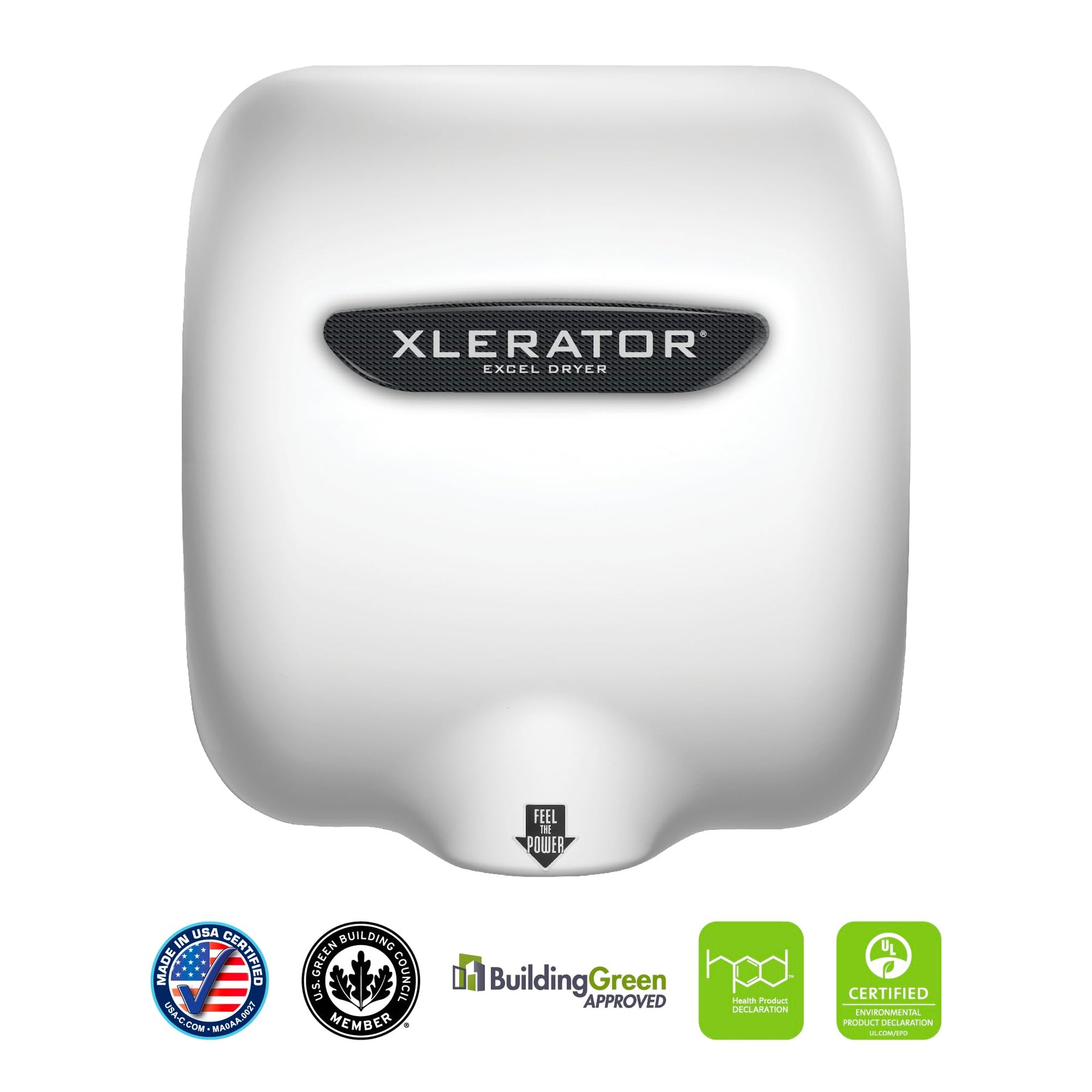 XLERATOR XL-BW Automatic High Speed Hand Dryer with White Thermoset (BMC)Cover and 1.1 Noise Reduction Nozzle, 12.5 A, 110/120 V view 6