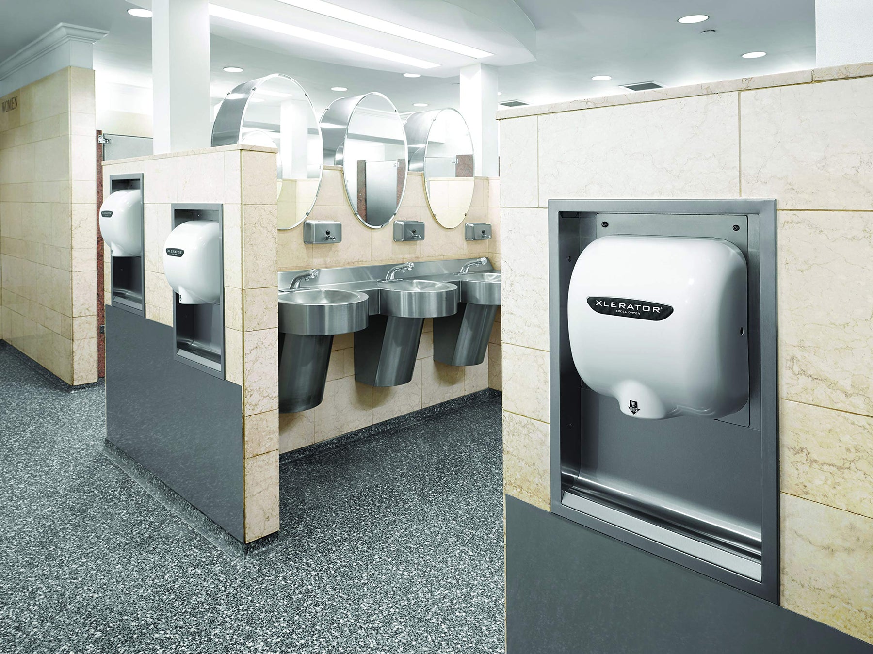 XLERATOR XL-BW Automatic High Speed Hand Dryer with White Thermoset (BMC)Cover and 1.1 Noise Reduction Nozzle, 12.5 A, 110/120 V view 7