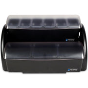 San Jamar Dome Stacked Condiment Center with Dome Lids for Kitchen, Bar, and Restaurants, Plastic, 9 Trays, Black view 2