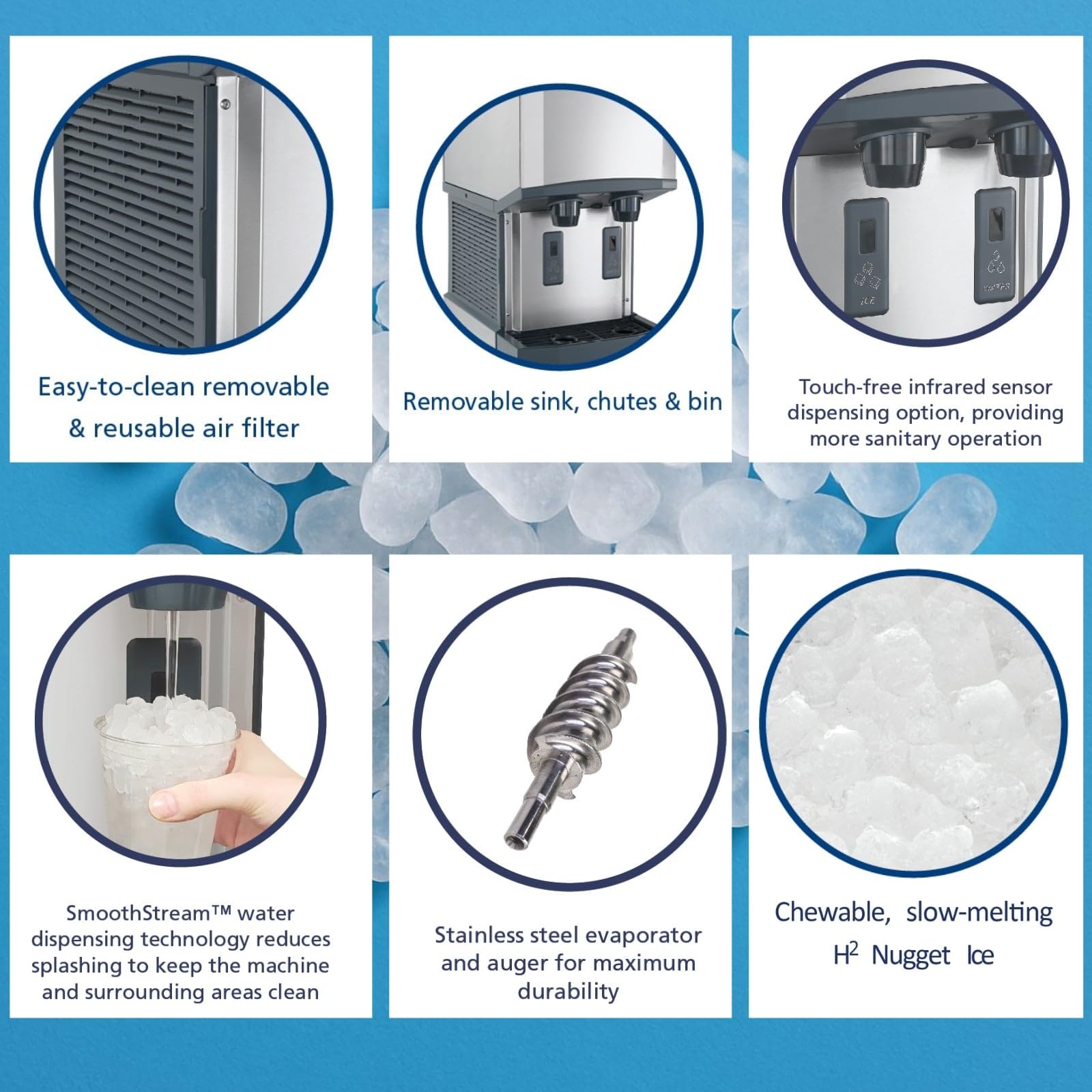 Scotsman Commercial Nugget ice Maker, Ice and Water Dispenser with Storage (HID312A-1) 260 pounds per Day view 4