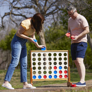 Giant 4 Connect in a Row with Carrying Case and Stained and Finished Legs and Frame view 4