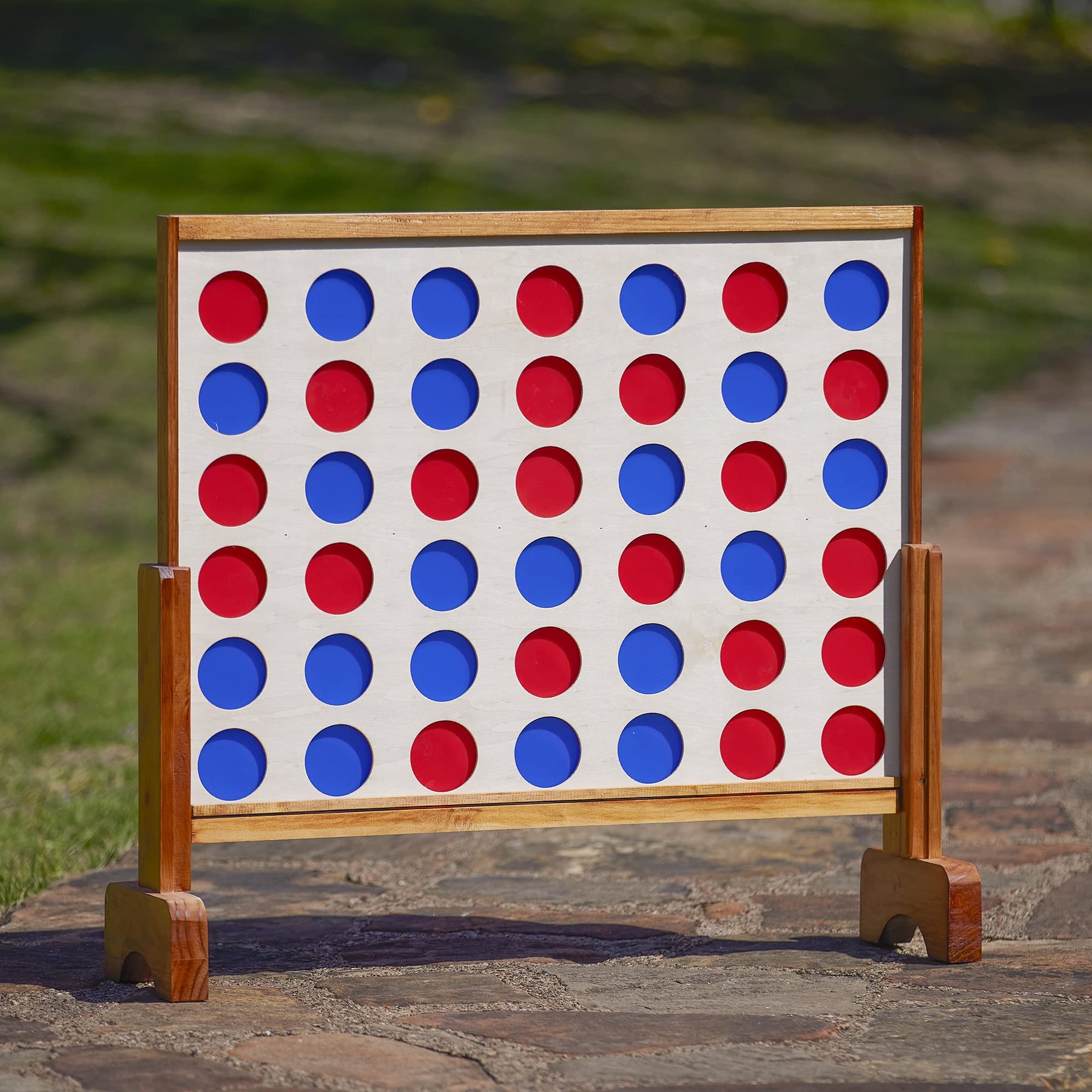 Giant 4 Connect in a Row with Carrying Case and Stained and Finished Legs and Frame view 5