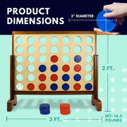 Giant 4 Connect in a Row with Carrying Case and Stained and Finished Legs and Frame view 6