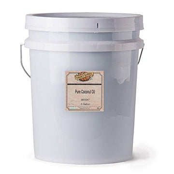 Golden Barrel Refined Coconut Oil - USA-Sourced, Food-Grade, All Natural Coconut Oil for Cooking & Baking - Non-Hydrogenated & Unscented - Also Used for Skin Care, Hair, & Soap Making, 5 Gallon Pail Bulk Size