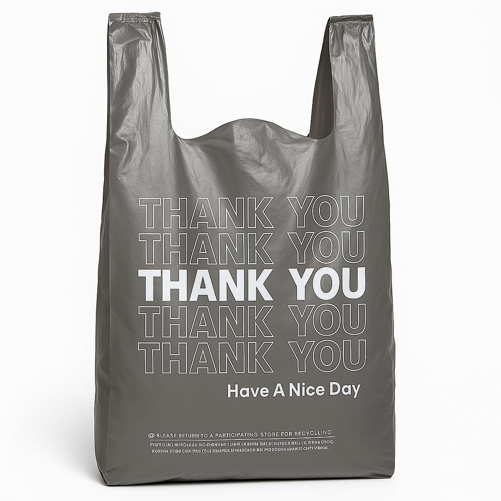 Eagle 1/6 Large Black Disposable Shopping/Merchandise Bags - 500 pcs