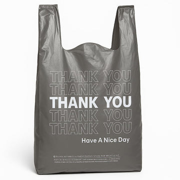 Eagle 1/6 Large Black Disposable Shopping/Merchandise Bags - 500 pcs