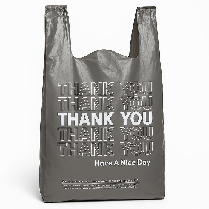 Eagle 1/6 Large Black Disposable Shopping/Merchandise Bags - 500 pcs