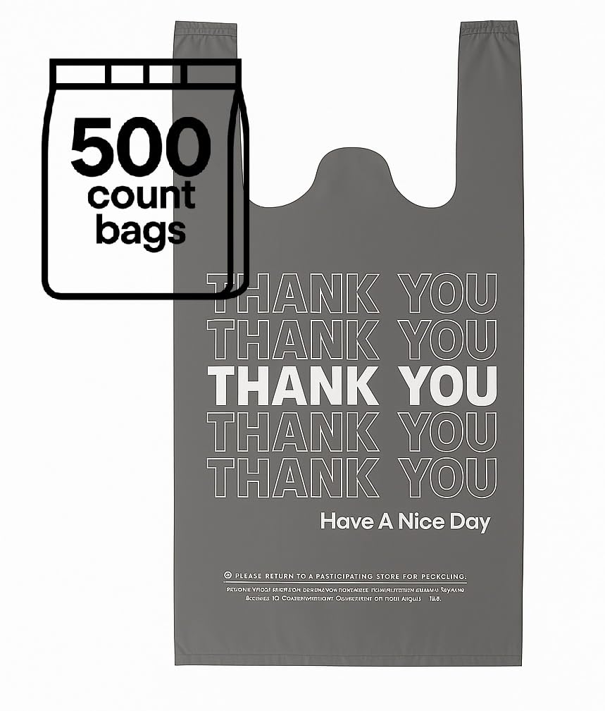 Eagle 1/6 Large Black Disposable Shopping/Merchandise Bags - 500 pcs view 2