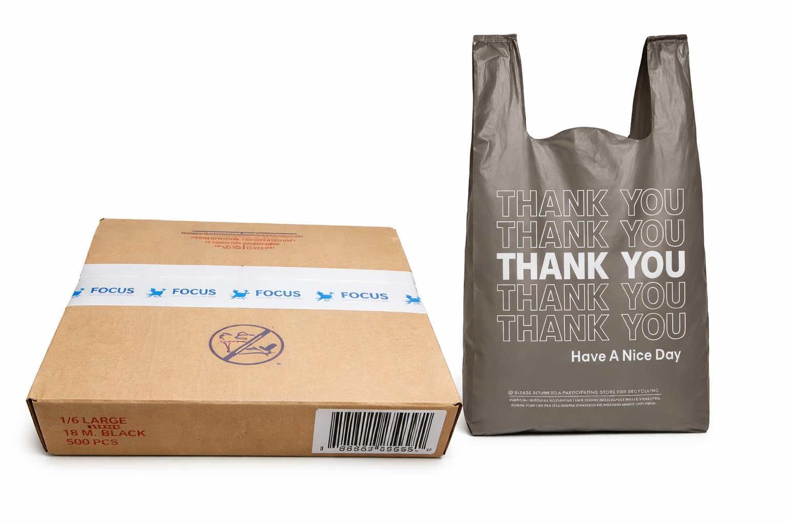 Eagle 1/6 Large Black Disposable Shopping/Merchandise Bags - 500 pcs view 3