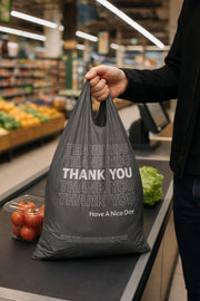 Eagle 1/6 Large Black Disposable Shopping/Merchandise Bags - 500 pcs view 4