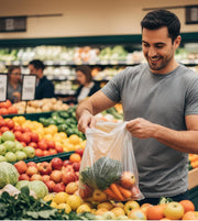 4 Rolls - Plastic Roll Bags for Fruits, Vegetable, Bread, Food Storage Clear Bags (18"x24") view 6