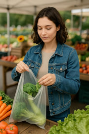 4 Rolls - Plastic Roll Bags for Fruits, Vegetable, Bread, Food Storage Clear Bags (18"x24") view 8