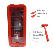 Cato 10551-H Red Plastic Chief Fire Extinguisher Cabinet for 2-1/2 or 5 lb. Extinguisher, with Hammer and Cylinder Lock view 2