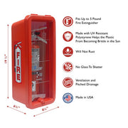 Cato 10551-H Red Plastic Chief Fire Extinguisher Cabinet for 2-1/2 or 5 lb. Extinguisher, with Hammer and Cylinder Lock view 3