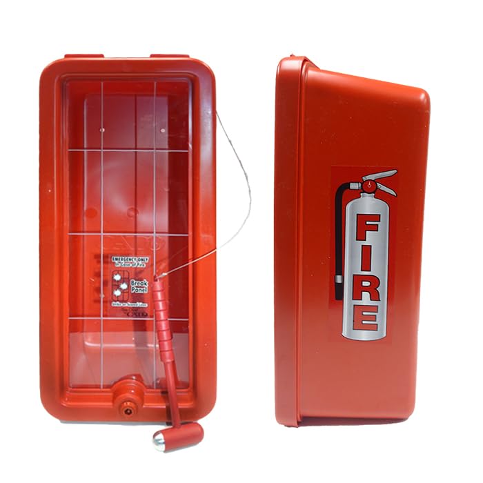 Cato 10551-H Red Plastic Chief Fire Extinguisher Cabinet for 2-1/2 or 5 lb. Extinguisher, with Hammer and Cylinder Lock view 5