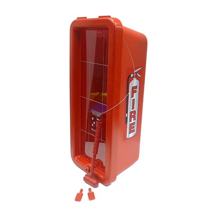 Cato 10551-H Red Plastic Chief Fire Extinguisher Cabinet for 2-1/2 or 5 lb. Extinguisher, with Hammer and Cylinder Lock view 6