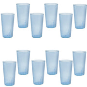 32 oz. (Ounce) Restaurant Tumbler Beverage Cup, Stackable Cups, Break-Resistant Commmerical Plastic, Set of 12 - Blue