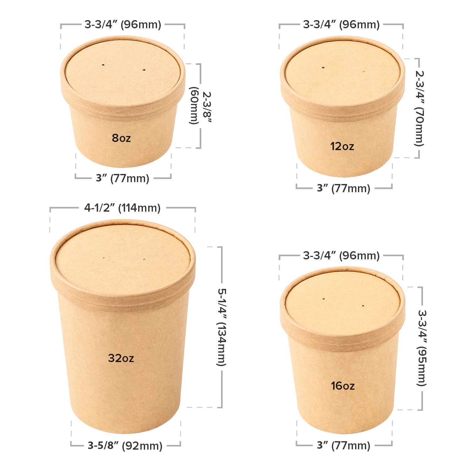 Royal 32 Ounce Kraft Paper Food Container and Lid Combo, Package of 250 view 6