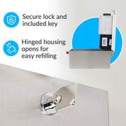 BOBRICK 2013 Stainless Steel Automatic Wall-Mounted Foam Soap Dispenser, Satin Finish, 27-FL oz. 4-1/4” W, 10-17/32” H, 4-7/32” D view 2