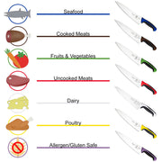 Mercer Culinary Millennia 8-Piece Knife Roll Set, White Handles view 6