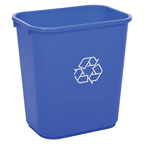 Global Industrial Plastic Recycling Wastebasket, 28-1/8 Qt., Blue view 2