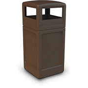 Commercial Zone-73293799 PolyTec 42 Gallon Square Waste Container with Dome Lid Color: Brown view 2