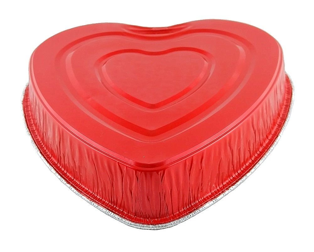 Handi-Foil Red Aluminum Heart Shaped Valentine Foil Cake Pan w/Clear Dome Lid (pack of 100) view 2