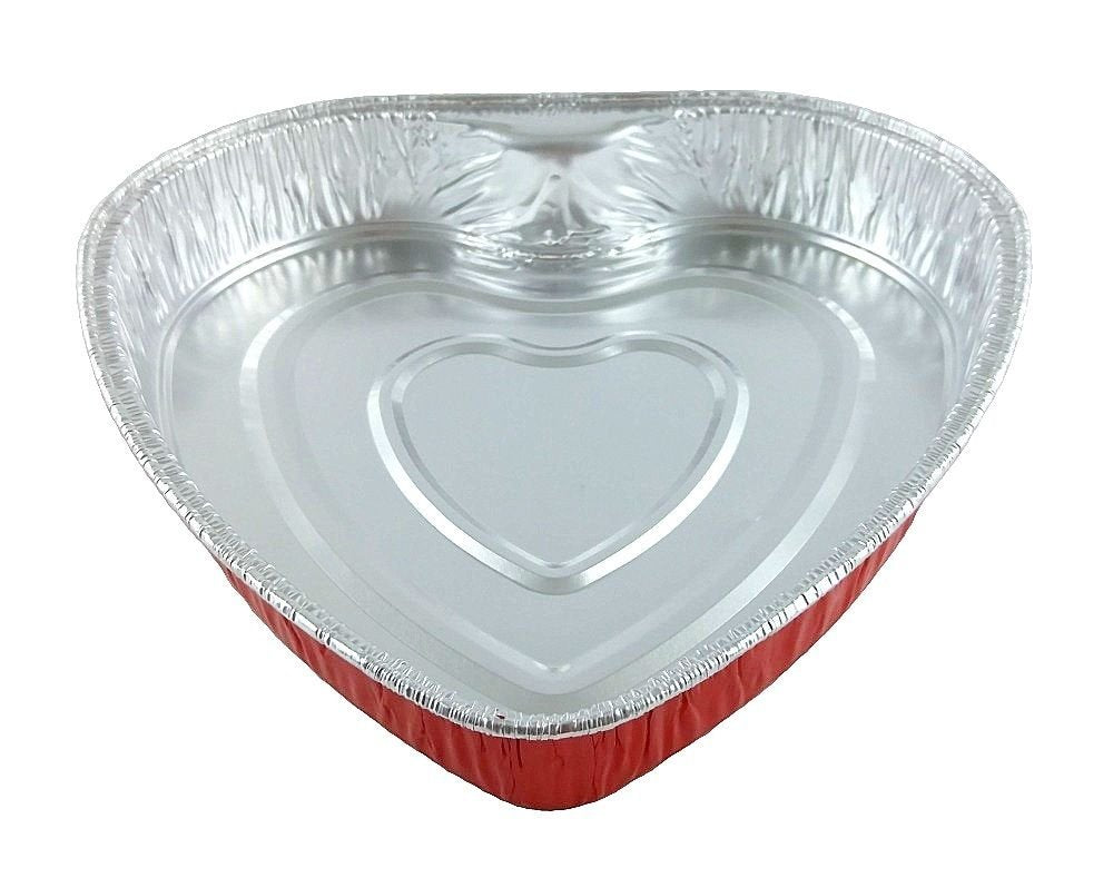 Handi-Foil Red Aluminum Heart Shaped Valentine Foil Cake Pan w/Clear Dome Lid (pack of 100) view 5