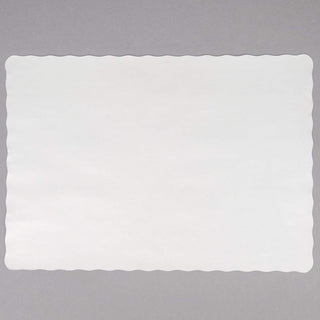 Off-White Colored Paper Placemat with Scalloped Edge - 1000/Case Size: 10" x 14" by Guffman