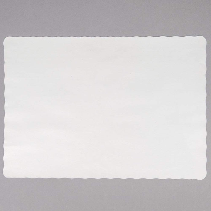Off-White Colored Paper Placemat with Scalloped Edge - 1000/Case Size: 10" x 14" by Guffman