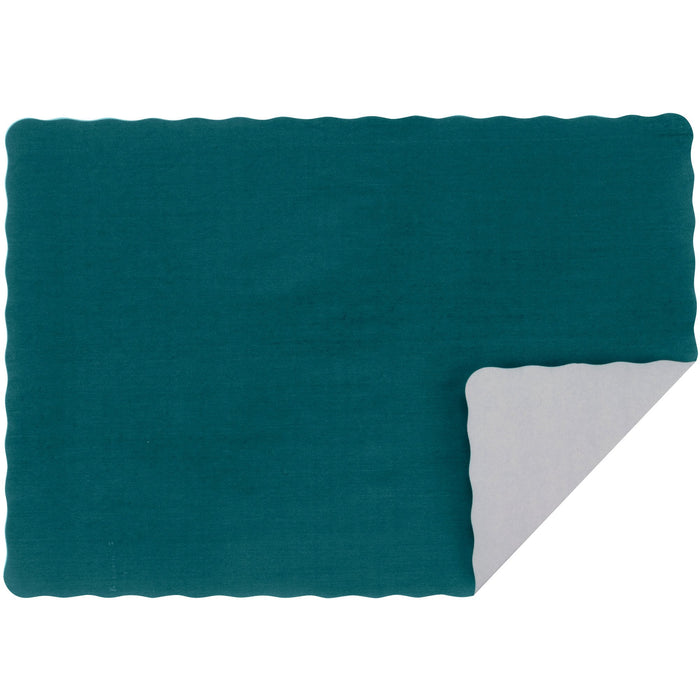 Hunter Green Colored Paper Placemat with Scalloped Edge - 1000/Case Size: 10" x 14"