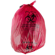 Red Isolation Infectious Waste Bag/Biohazard Bag Linear Low Density 1.2 Mil - 100/Case 33 Gallon 33" x 40"