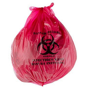 Red Isolation Infectious Waste Bag/Biohazard Bag High Density 17 Microns - 250/Case 30 Gallon 33" X 40" view 2