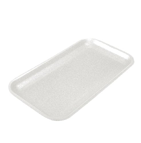 CKF 17SW, #17S White Foam Meat Trays, Disposable Standard Supermarket Meat Poultry Frozen Food Trays, 500-Piece Bundle