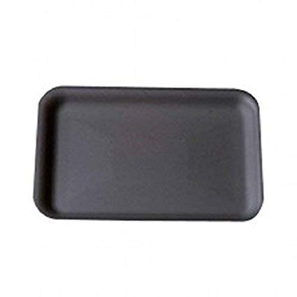 CKF 2SBK, #2S Black Foam Meat Trays, Disposable Standard Supermarket Meat Poultry Frozen Food Trays, 500-Piece Bundle